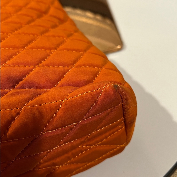 Bally Orange Quilted Shoulder Bag - Picture 8 of 15